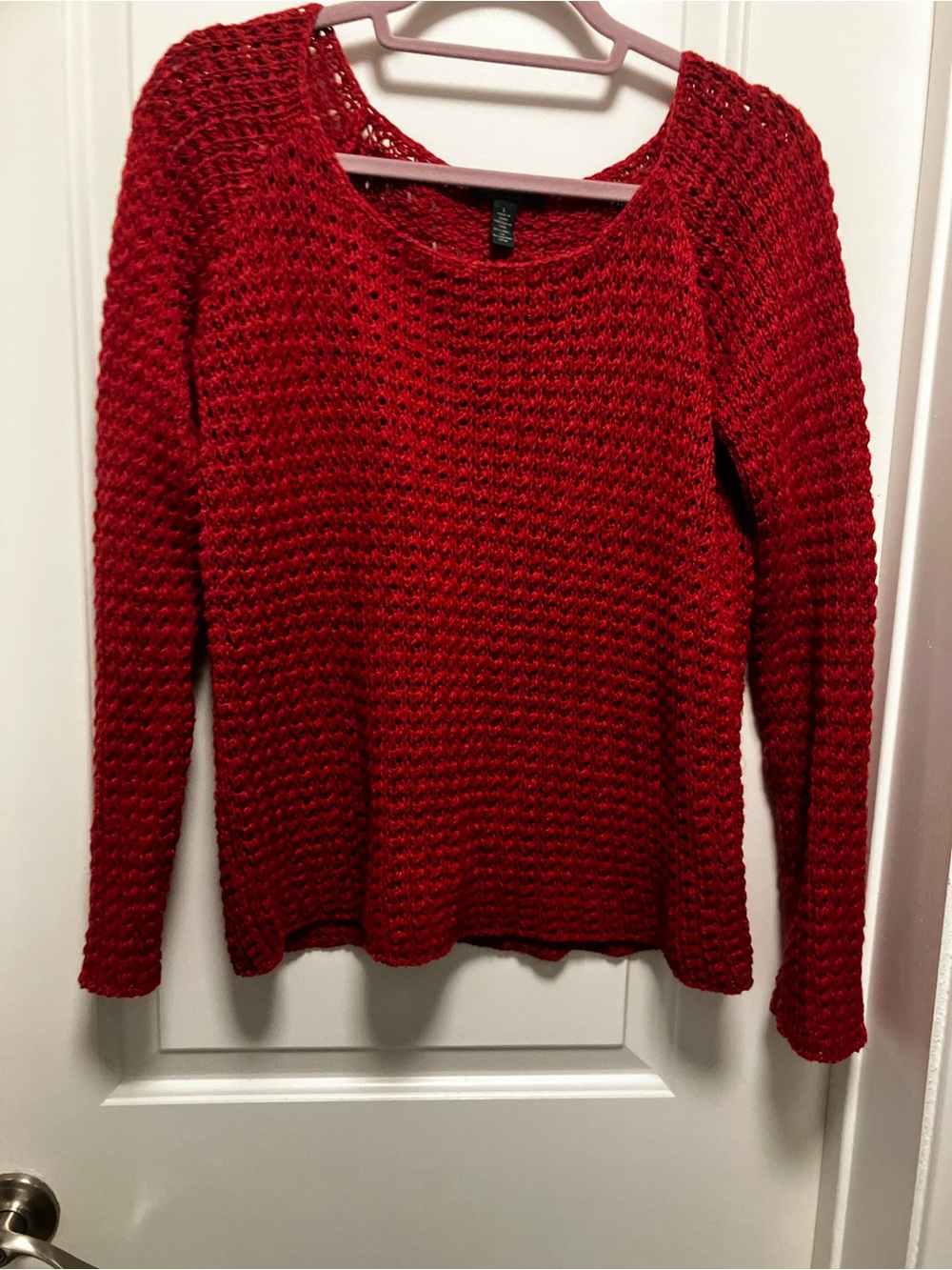 Lauren Jeans Co Ralph Lauren Linen Cotton Knit Pullover Sweater Rusty Red Large